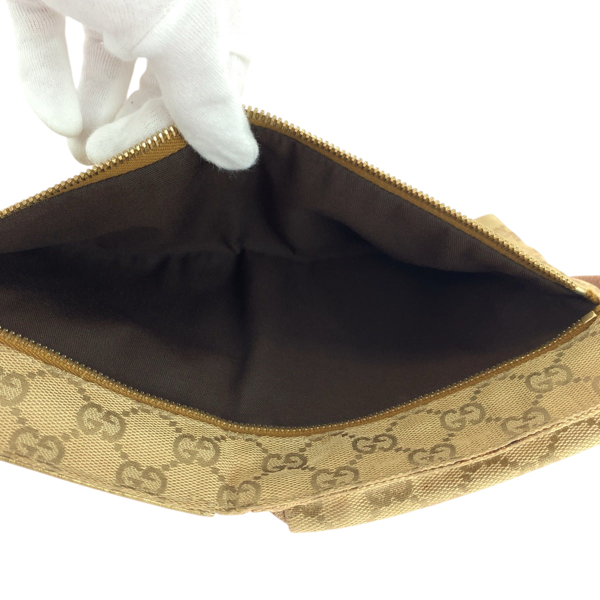GUCCI Waist bag 28566 GG canvas Beige Gold Pink GoldMetal Sherry line