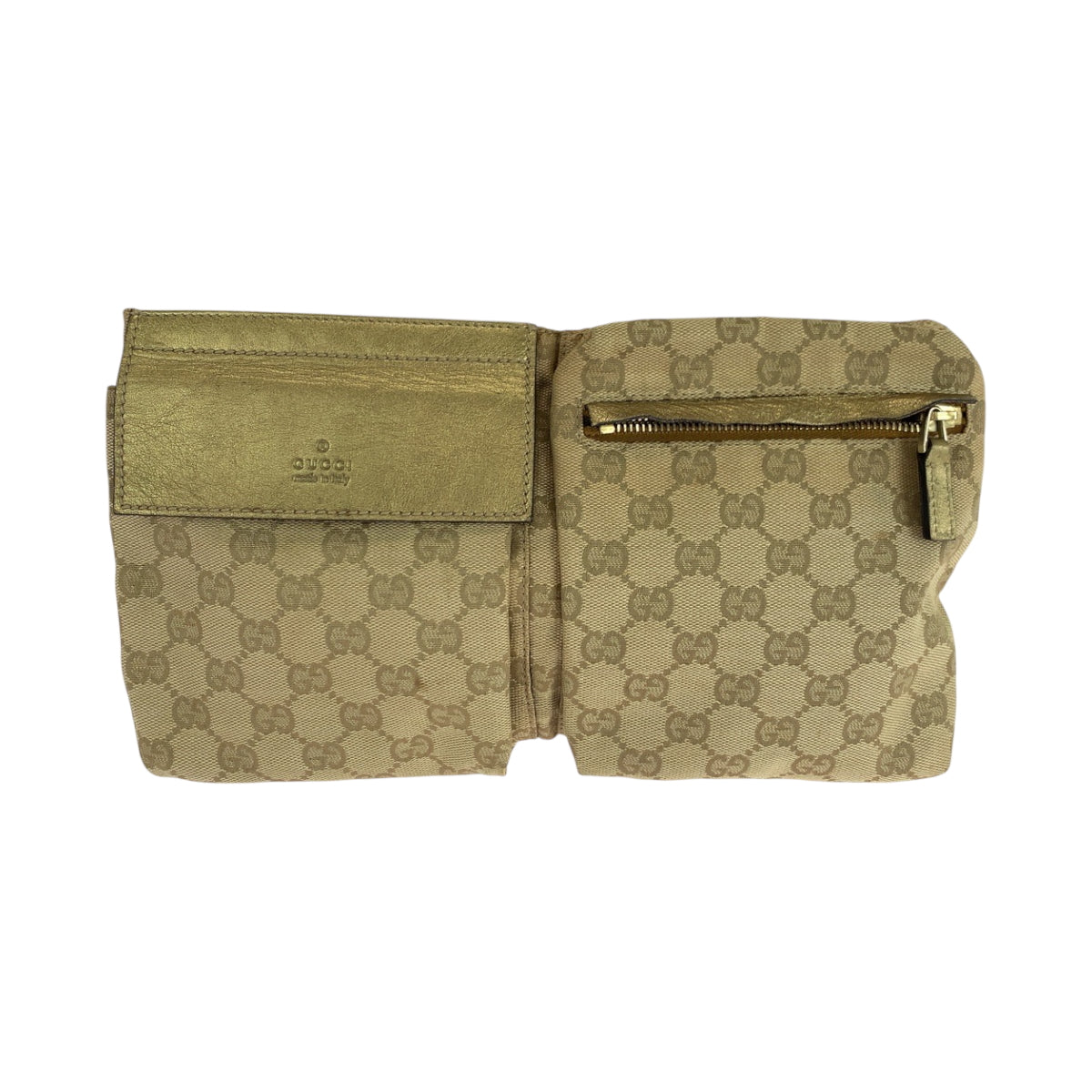 GUCCI Waist bag 28566 GG canvas Beige Gold Pink GoldMetal Sherry line