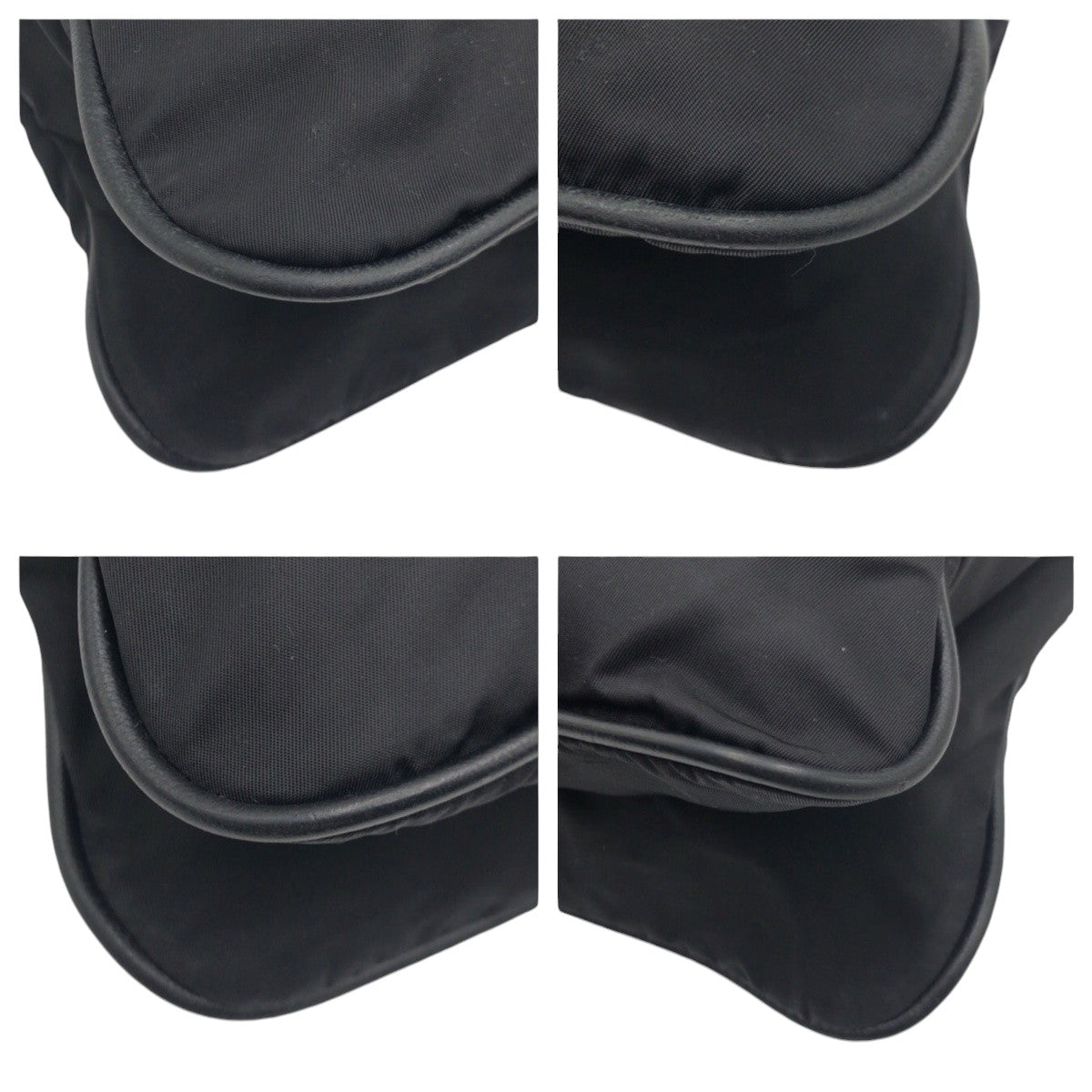PRADA Shoulder Bag Nylon Black SilverMetal Test Triangle With logo
