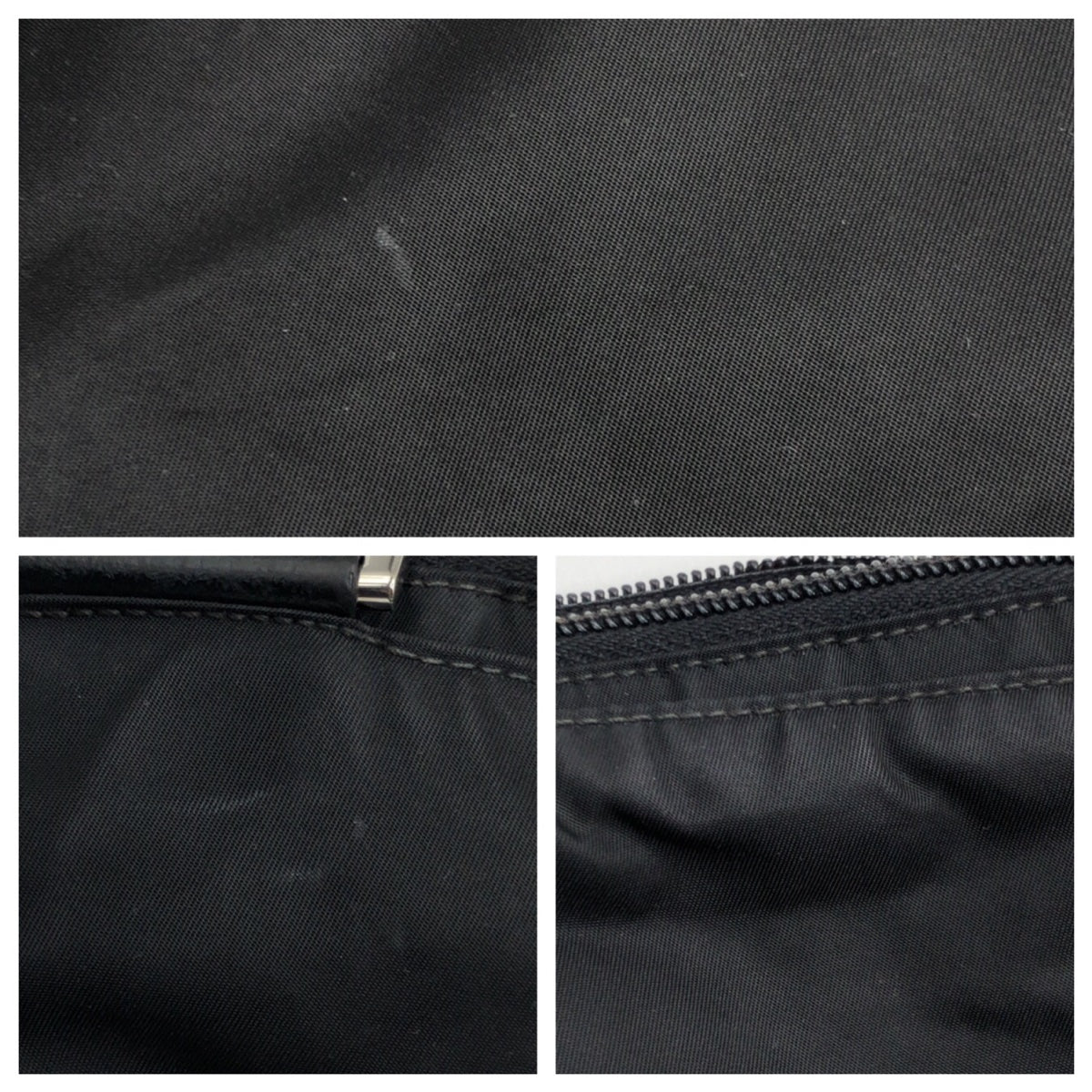 PRADA Shoulder Bag Nylon Black SilverMetal Test Triangle With logo