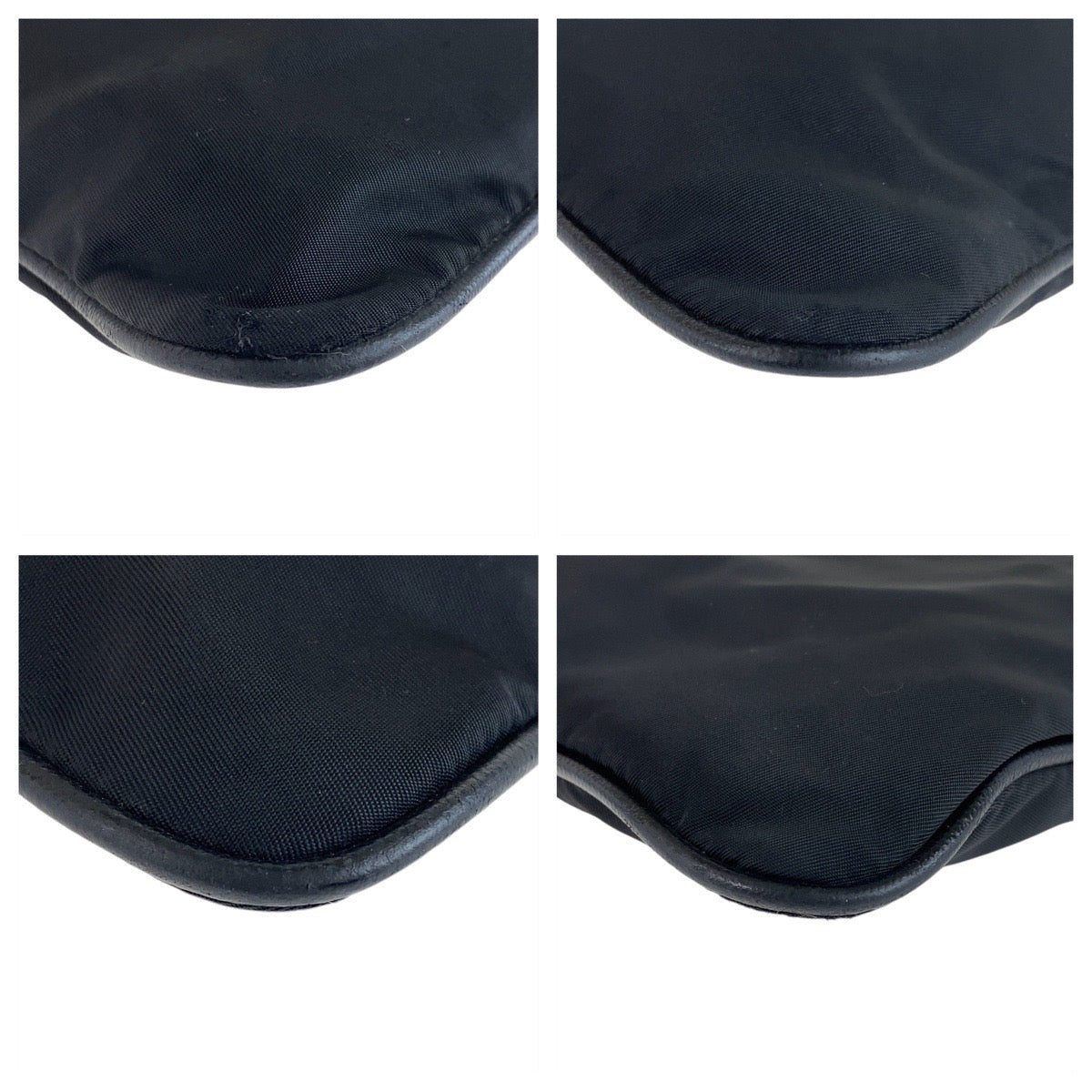 PRADA Shoulder Bag Nylon Black SilverMetal Test Triangle With logo