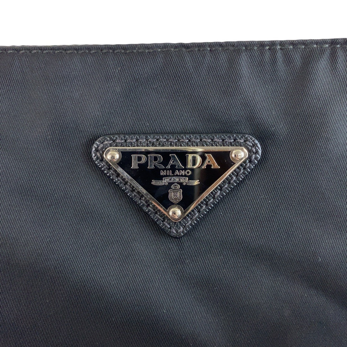 PRADA Shoulder Bag Nylon Black SilverMetal Test Triangle With logo