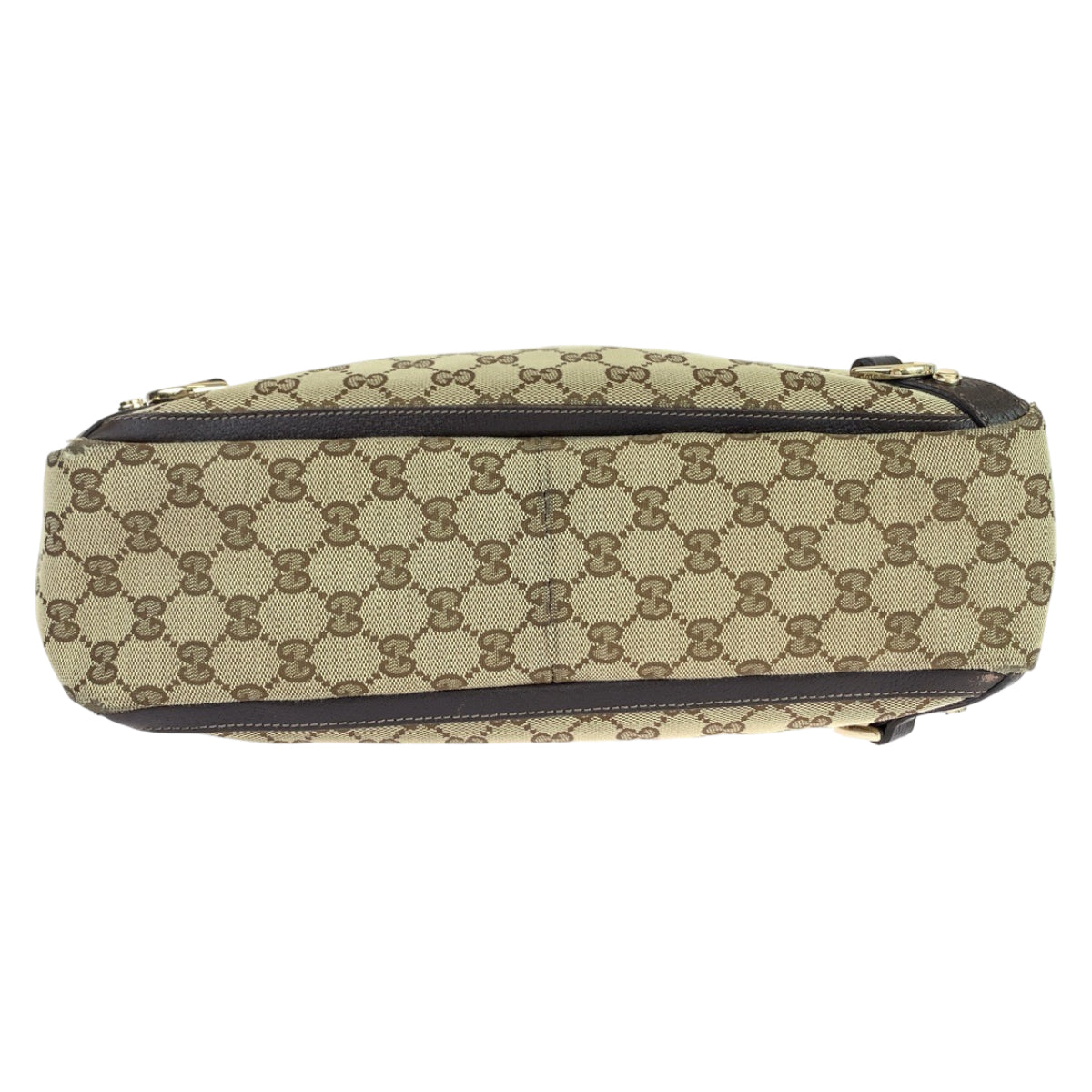 GUCCI Tote Bag 170004 GG canvas Beige Brown Gold Metal Abbey