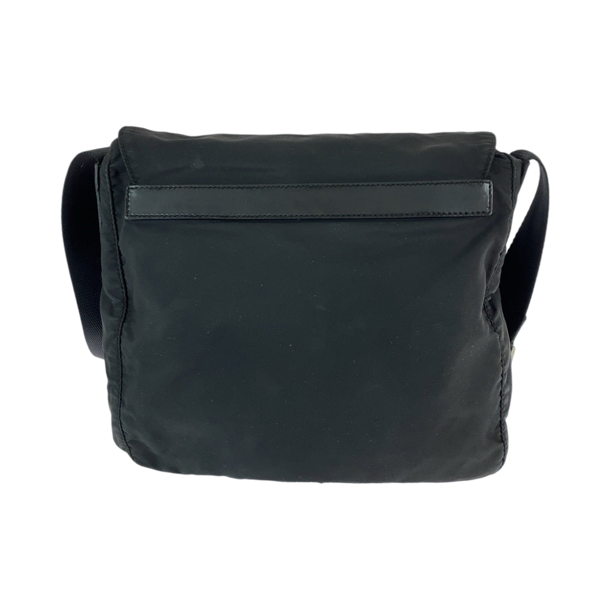 PRADA Shoulder Bag Nylon Black SilverMetal Test Triangle With logo