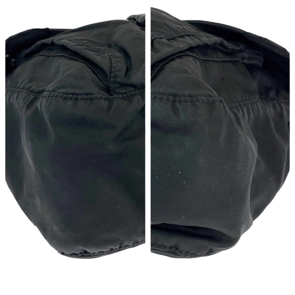 PRADA Shoulder Bag Nylon Black SilverMetal Test Triangle With logo