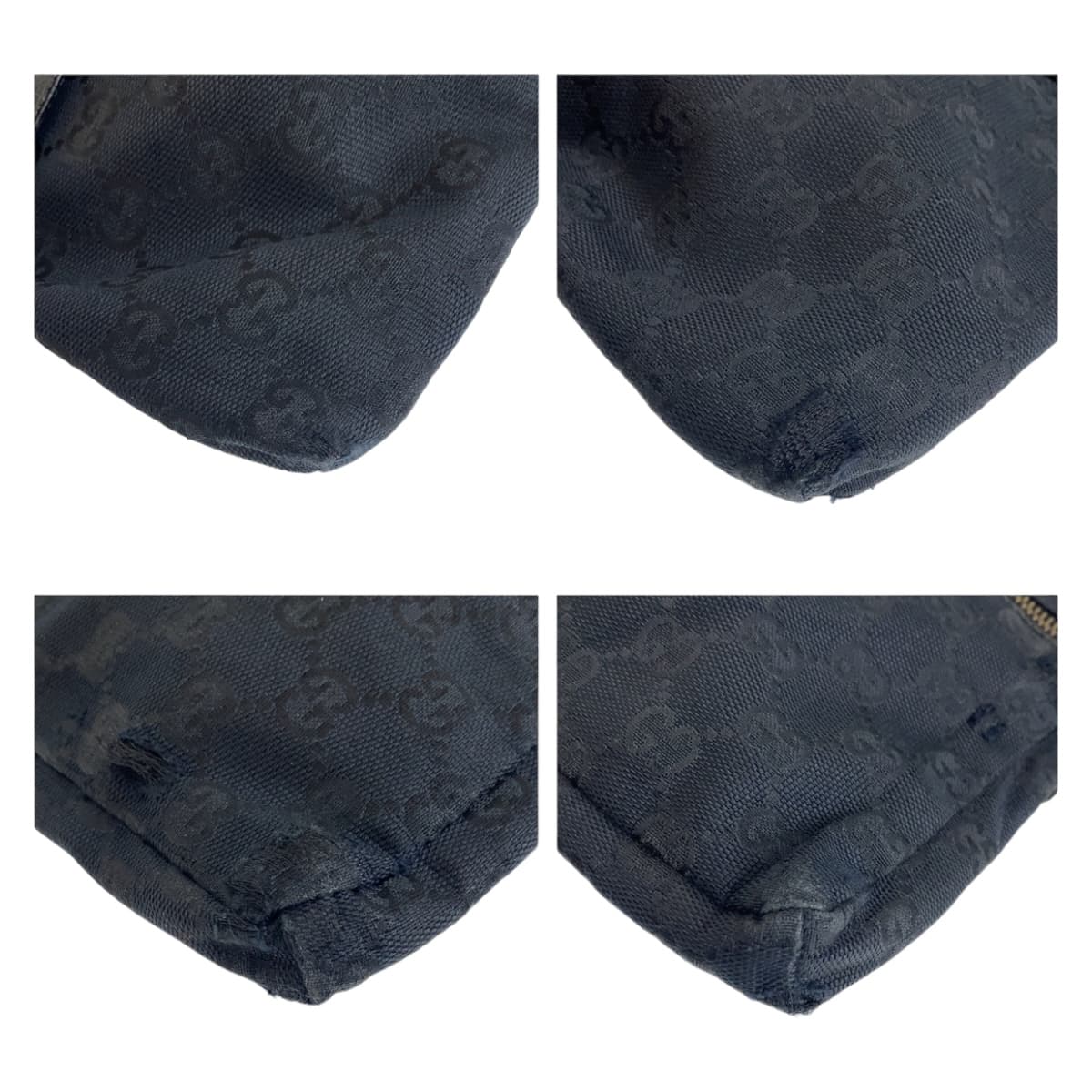 GUCCI Waist bag 28566 GG canvas Black SilverMetal