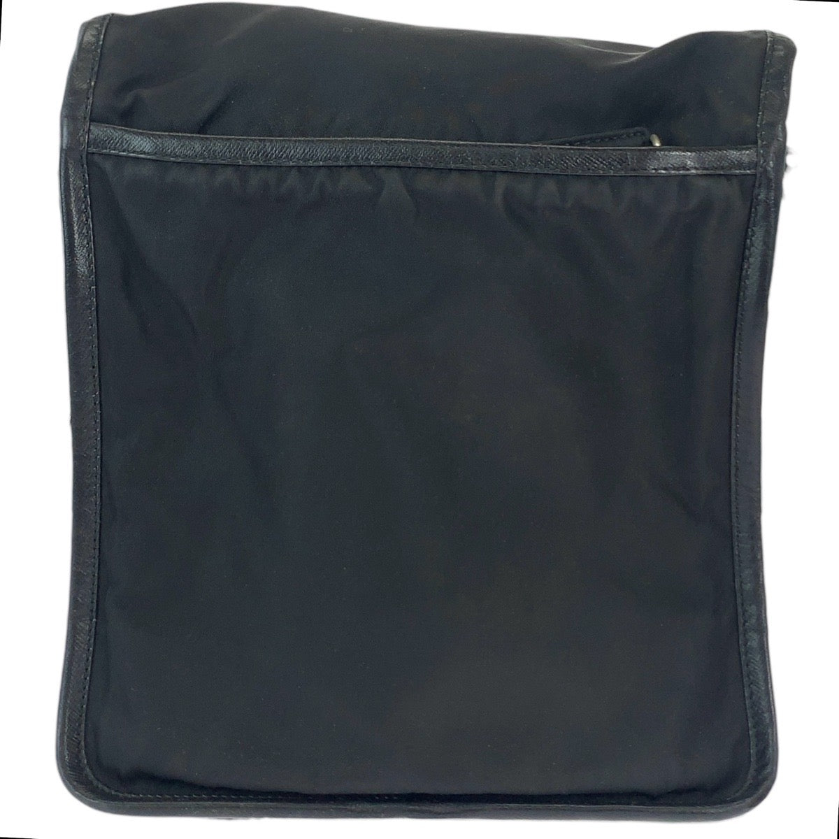PRADA Shoulder Bag Nylon Black SilverMetal Test Triangle With logo