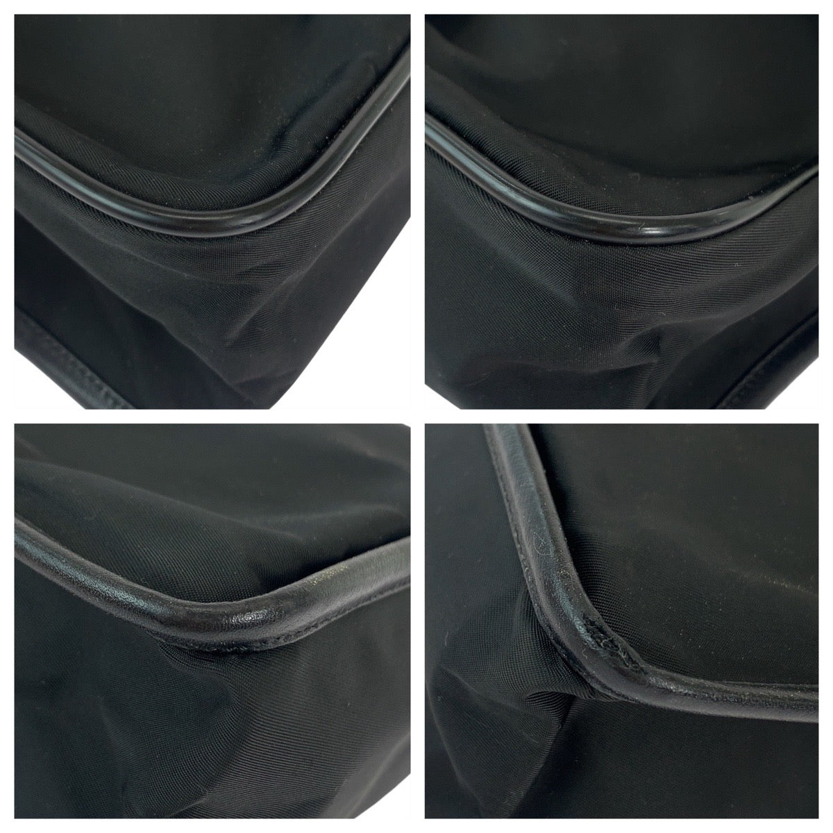 PRADA Shoulder Bag Nylon Black SilverMetal Test Triangle With logo