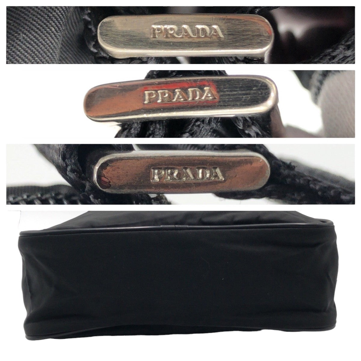 PRADA Shoulder Bag Nylon Black black Test Triangular logo