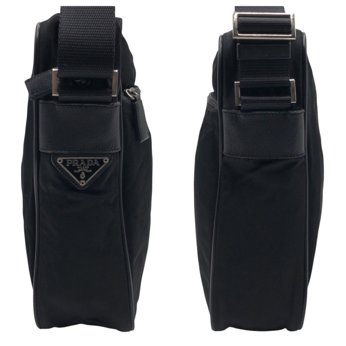 PRADA Shoulder Bag Nylon Black black Test Triangular logo