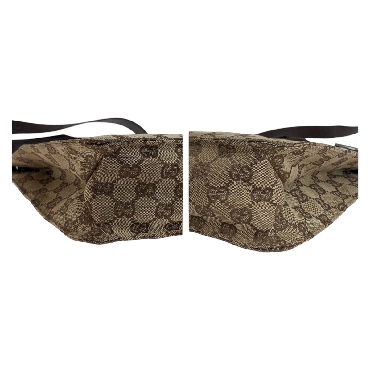 GUCCI Shoulder Bag 120841 GG canvas, leather Brown Silver Metal