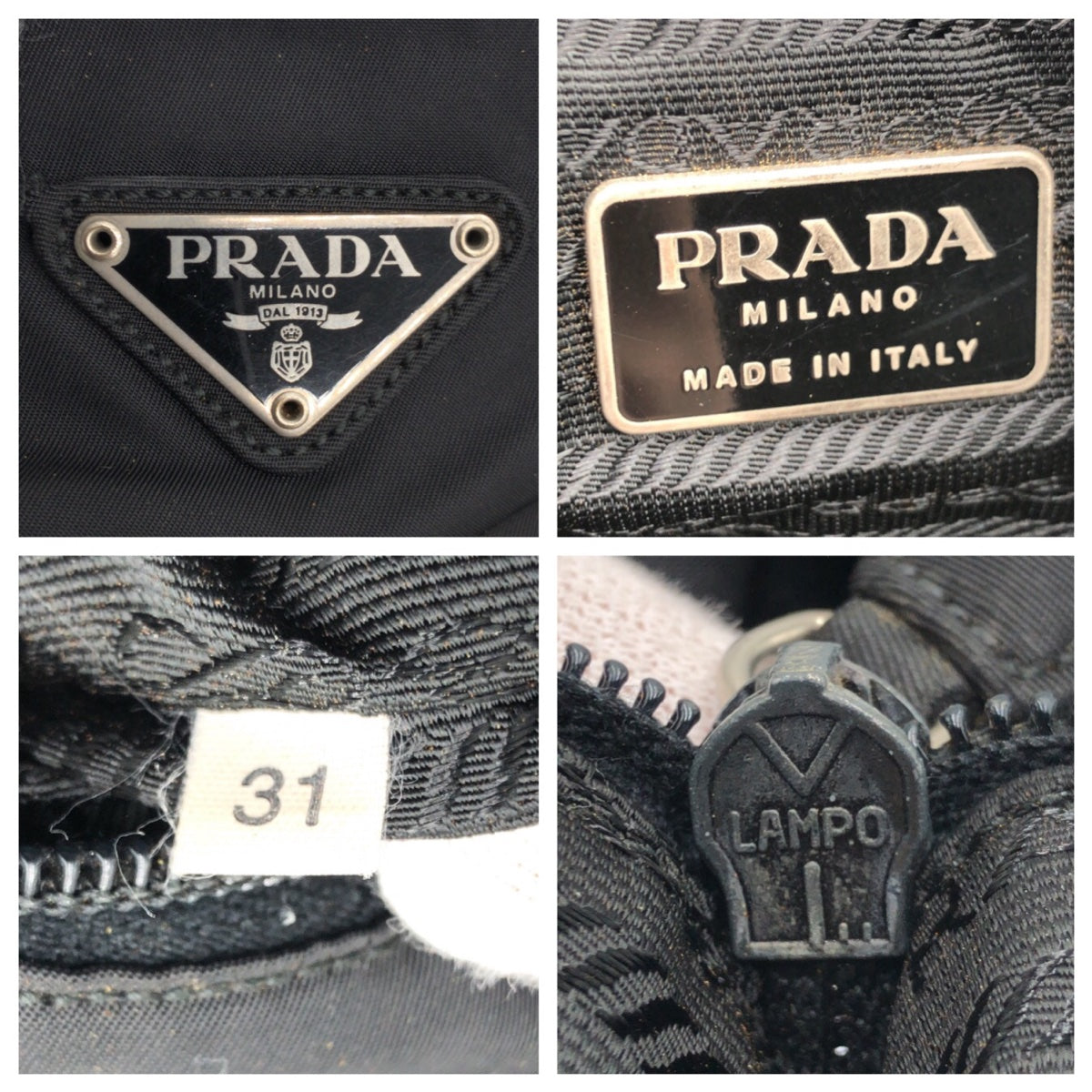 PRADA Tote Bag Nylon Black black Test Triangular logo