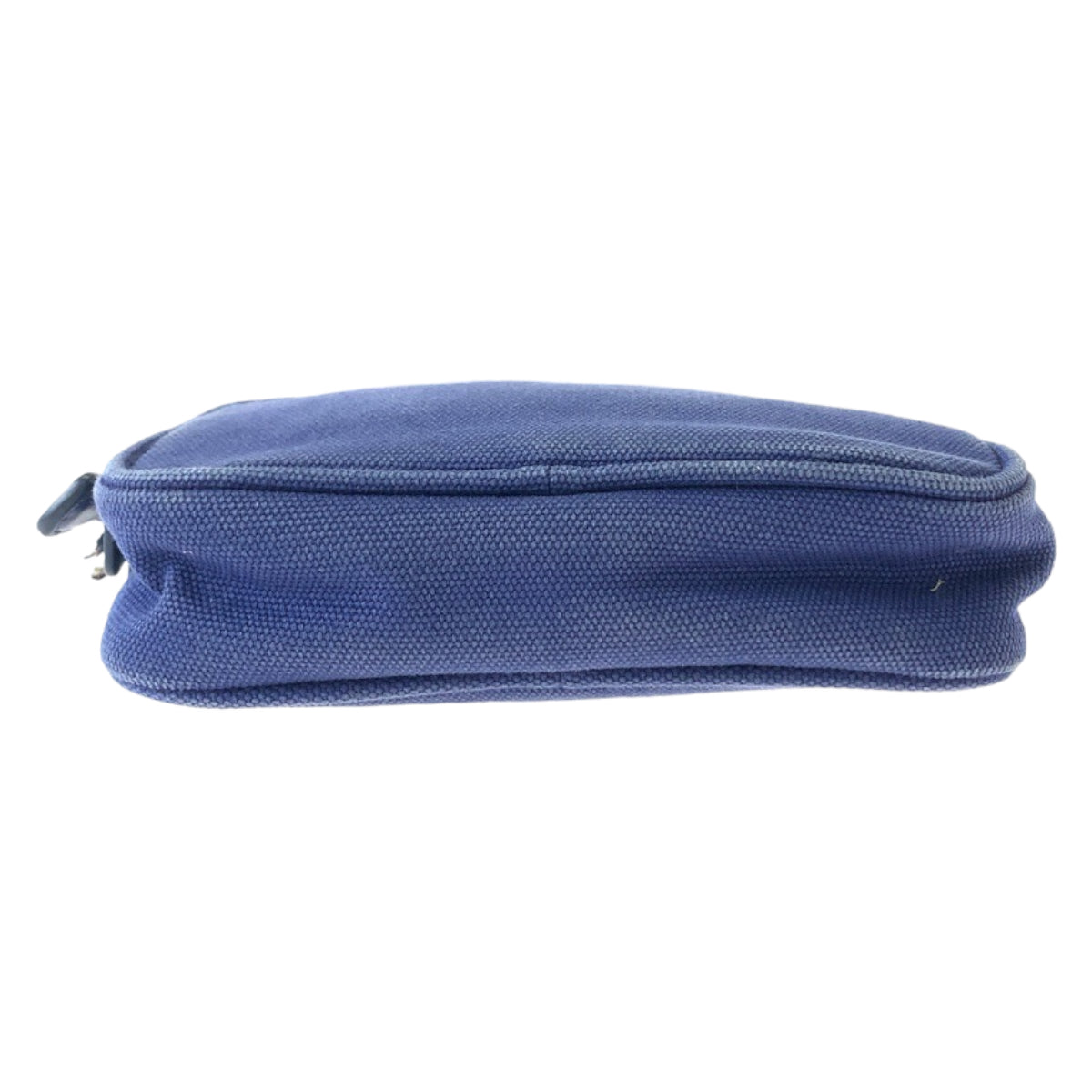 PRADA Handbag canvas Blue Silver Metal