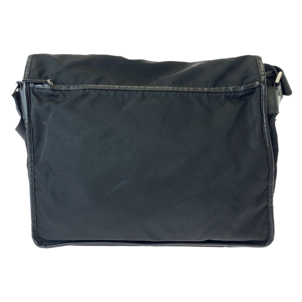 PRADA Shoulder Bag Nylon Black SilverMetal Test Triangle With logo
