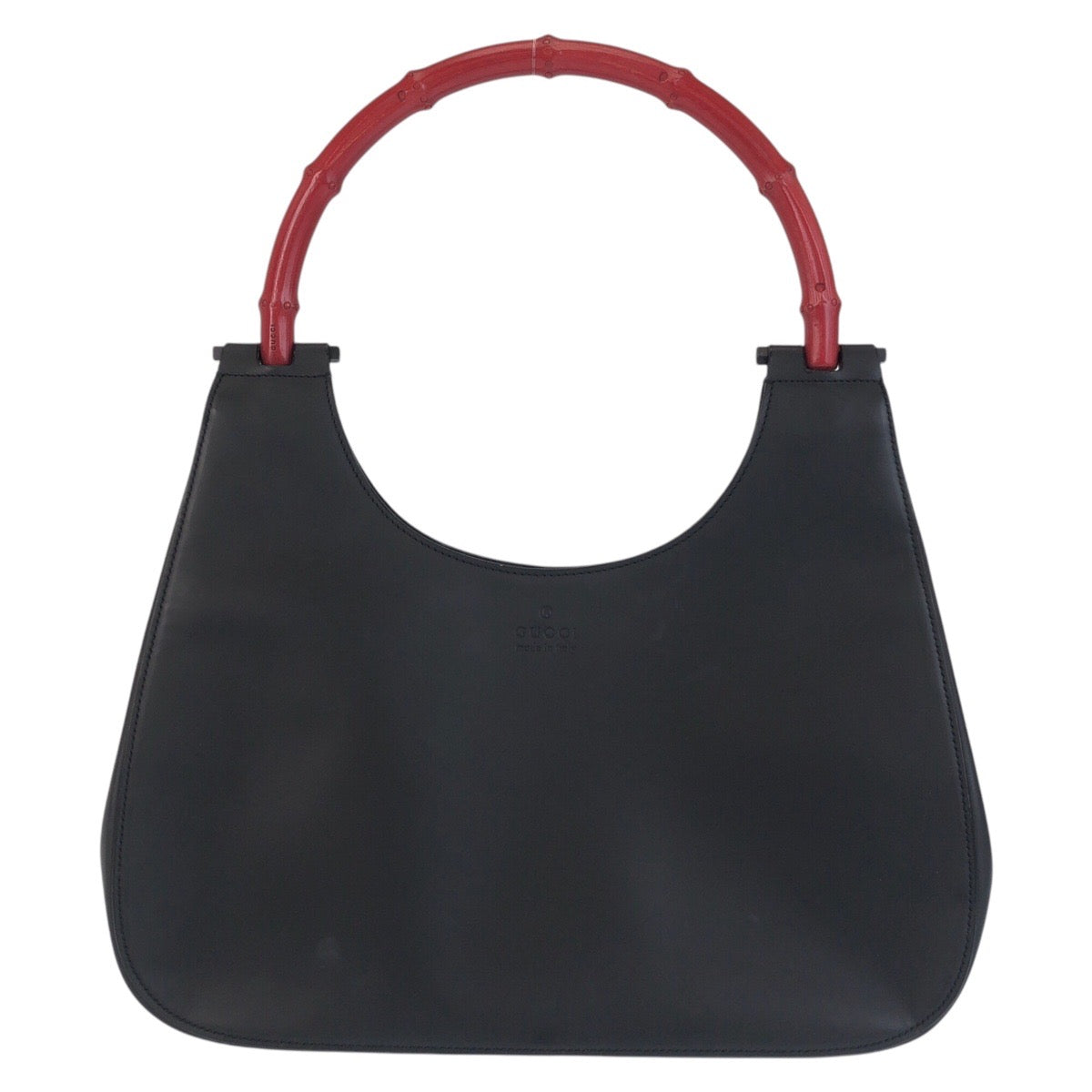 GUCCI Shoulder Bag 001 3739 leather Black black red Bamboo