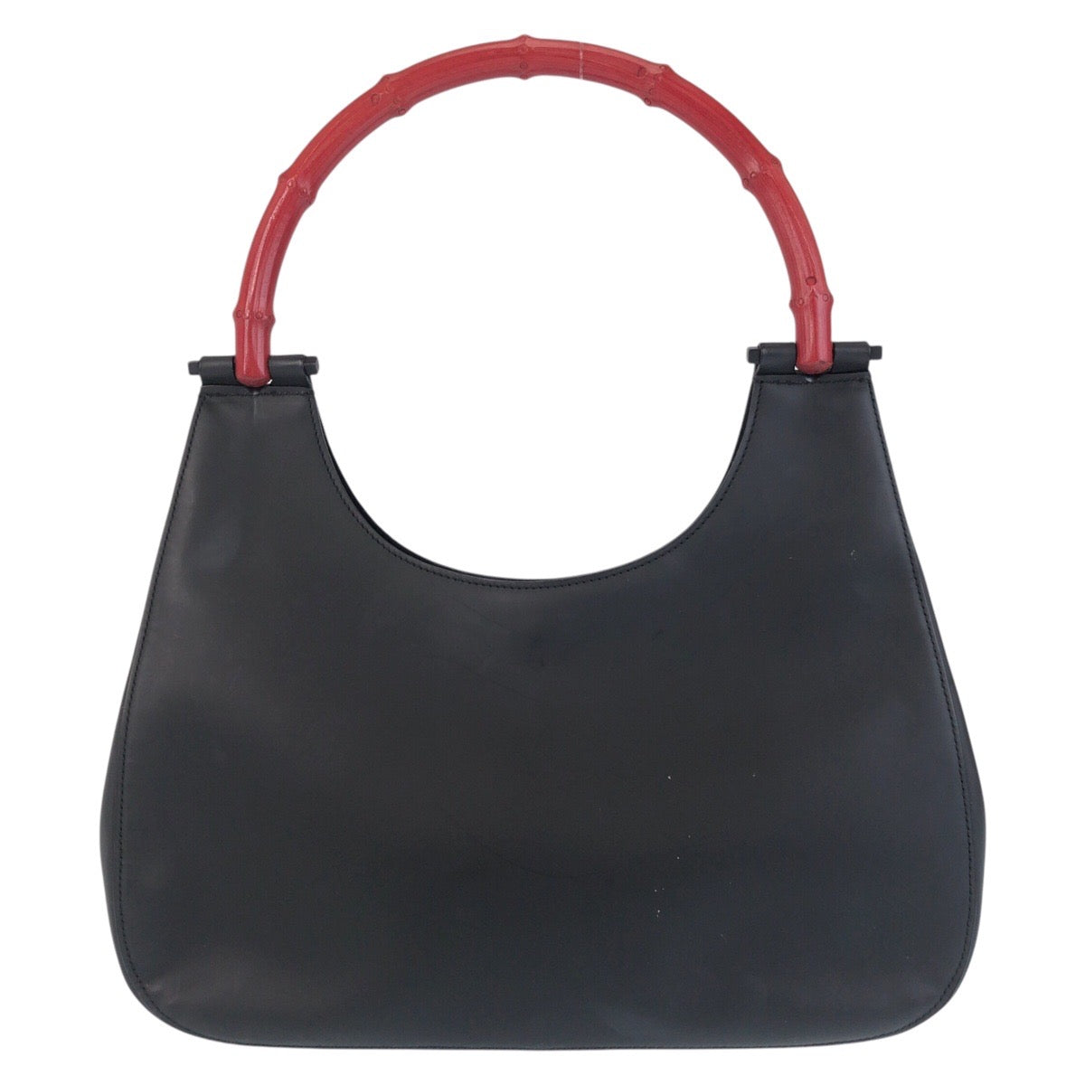 GUCCI Shoulder Bag 001 3739 leather Black black red Bamboo