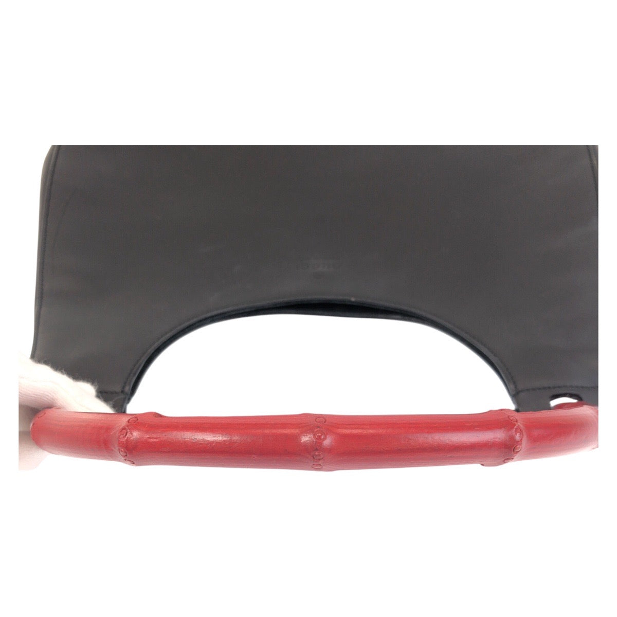 GUCCI Shoulder Bag 001 3739 leather Black black red Bamboo