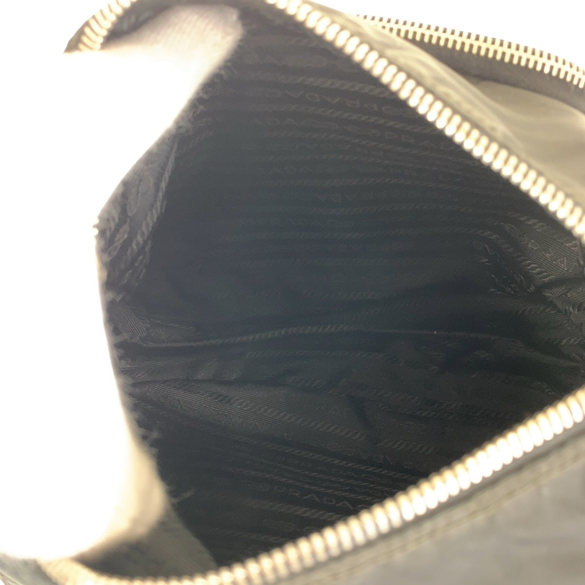 PRADA Shoulder Bag Nylon Black SilverMetal Test Triangle With logo