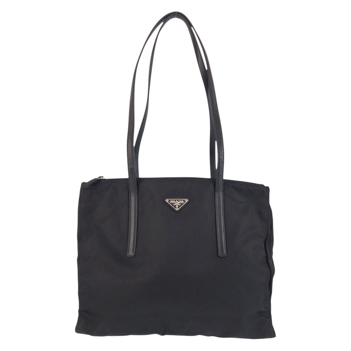 PRADA Shoulder Bag Nylon Black SilverMetal Test Triangle With logo