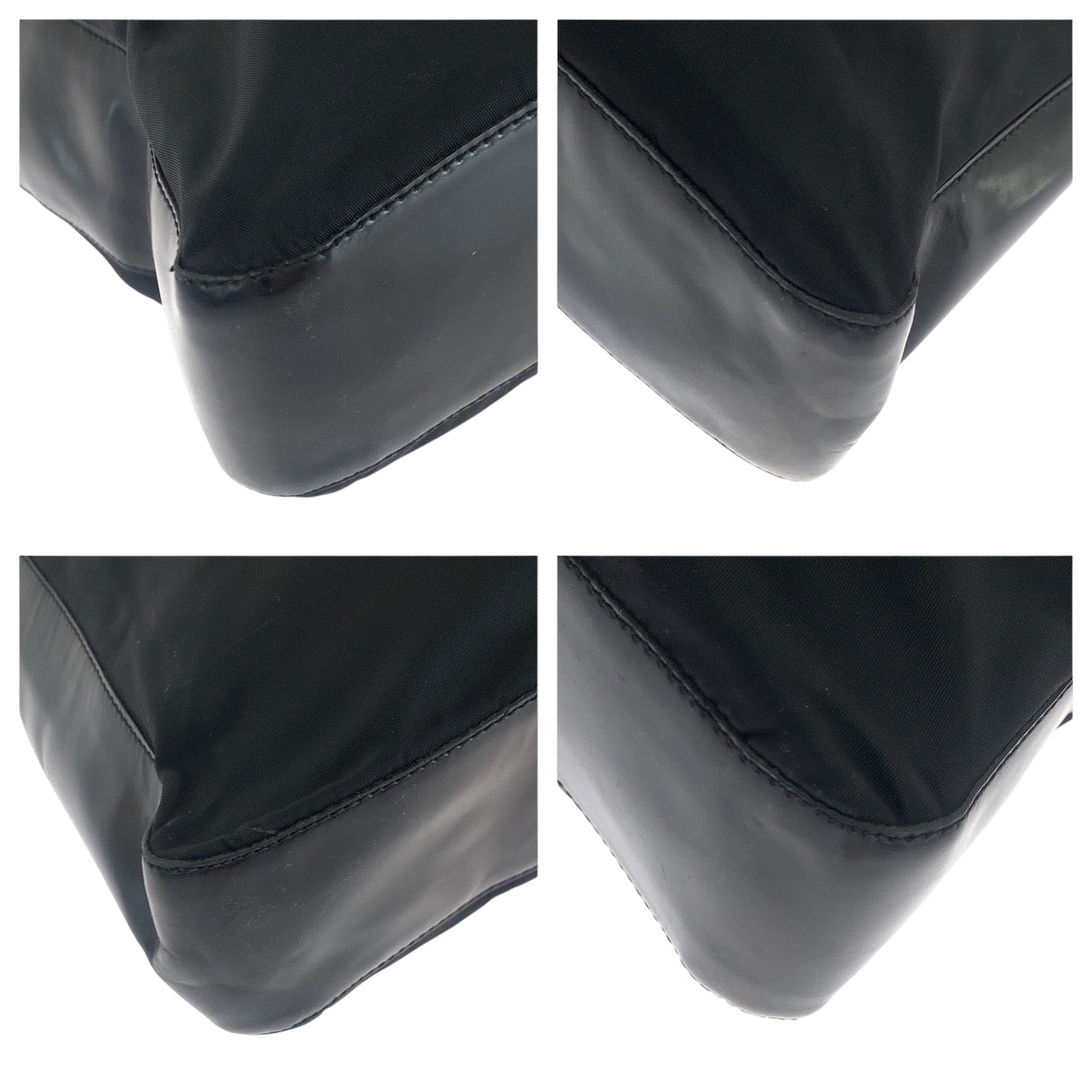 PRADA Tote Bag Nylon Black SilverMetal Test logo