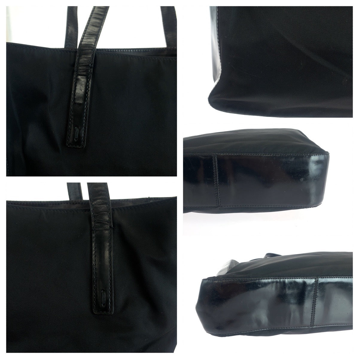 PRADA Tote Bag Nylon Black SilverMetal Test logo