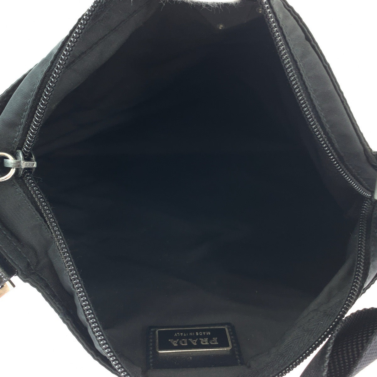 PRADA Shoulder Bag Nylon black Test Triangle With logo