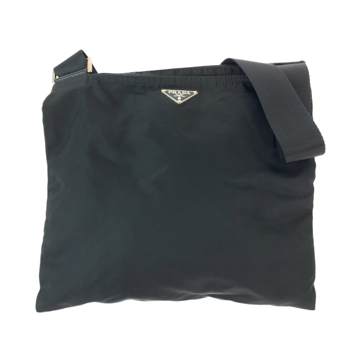 PRADA Shoulder Bag Nylon black Test Triangle With logo