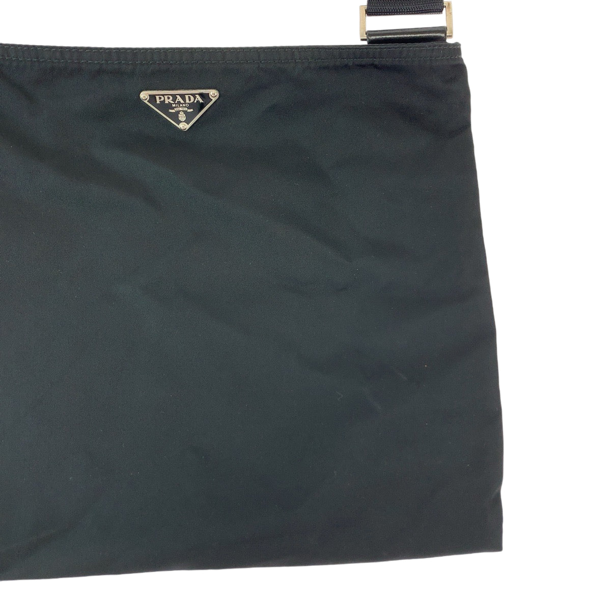 PRADA Shoulder Bag Nylon black Test Triangle With logo