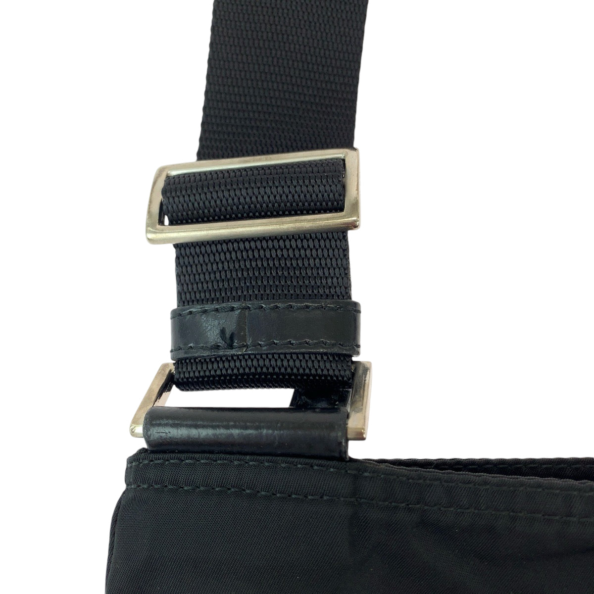 PRADA Shoulder Bag Nylon black Test Triangle With logo