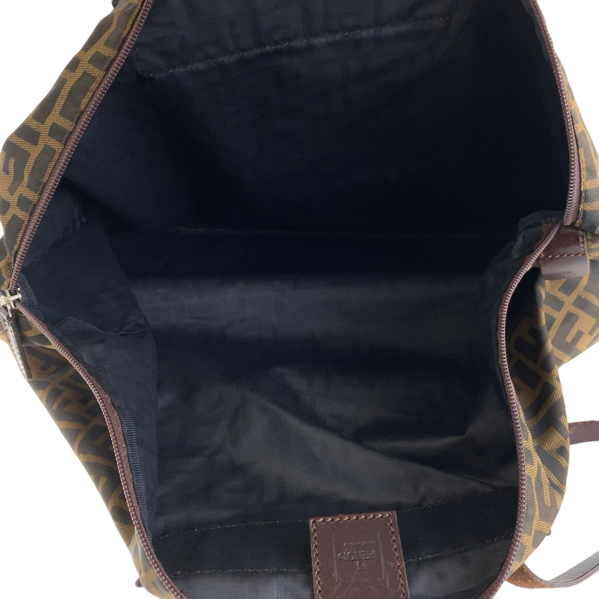 FENDI Boston Duffel bag 15418 0 009 canvas Brown Silver Metal Zucca