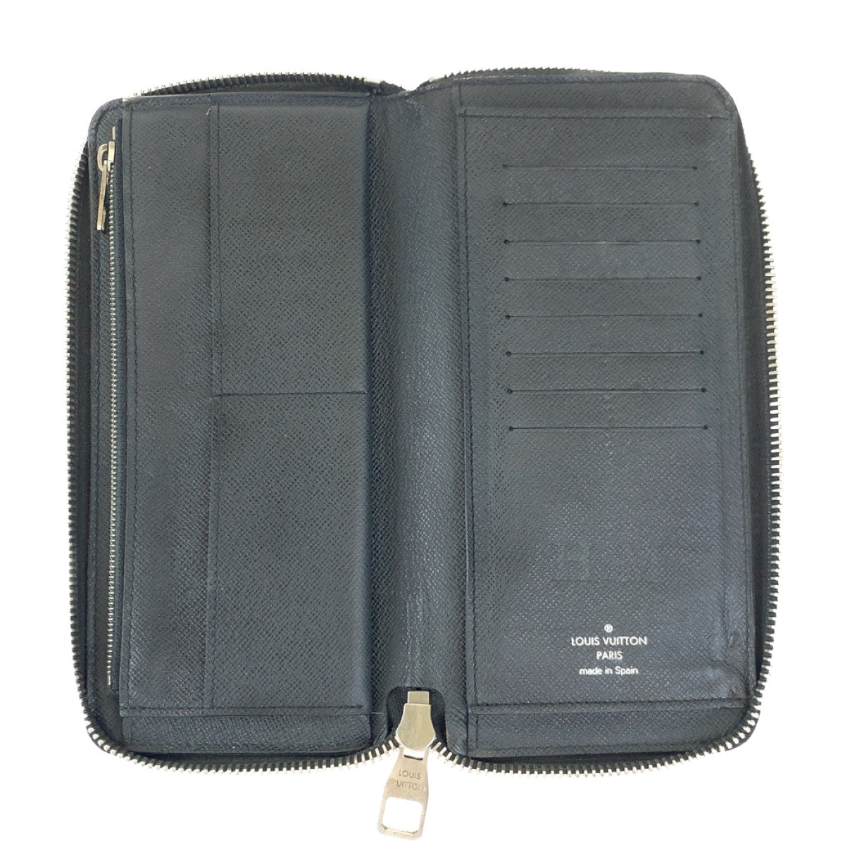 LOUIS VUITTON Long Wallet Purse M30503 leather black Taiga Zippy Wallet Vertical