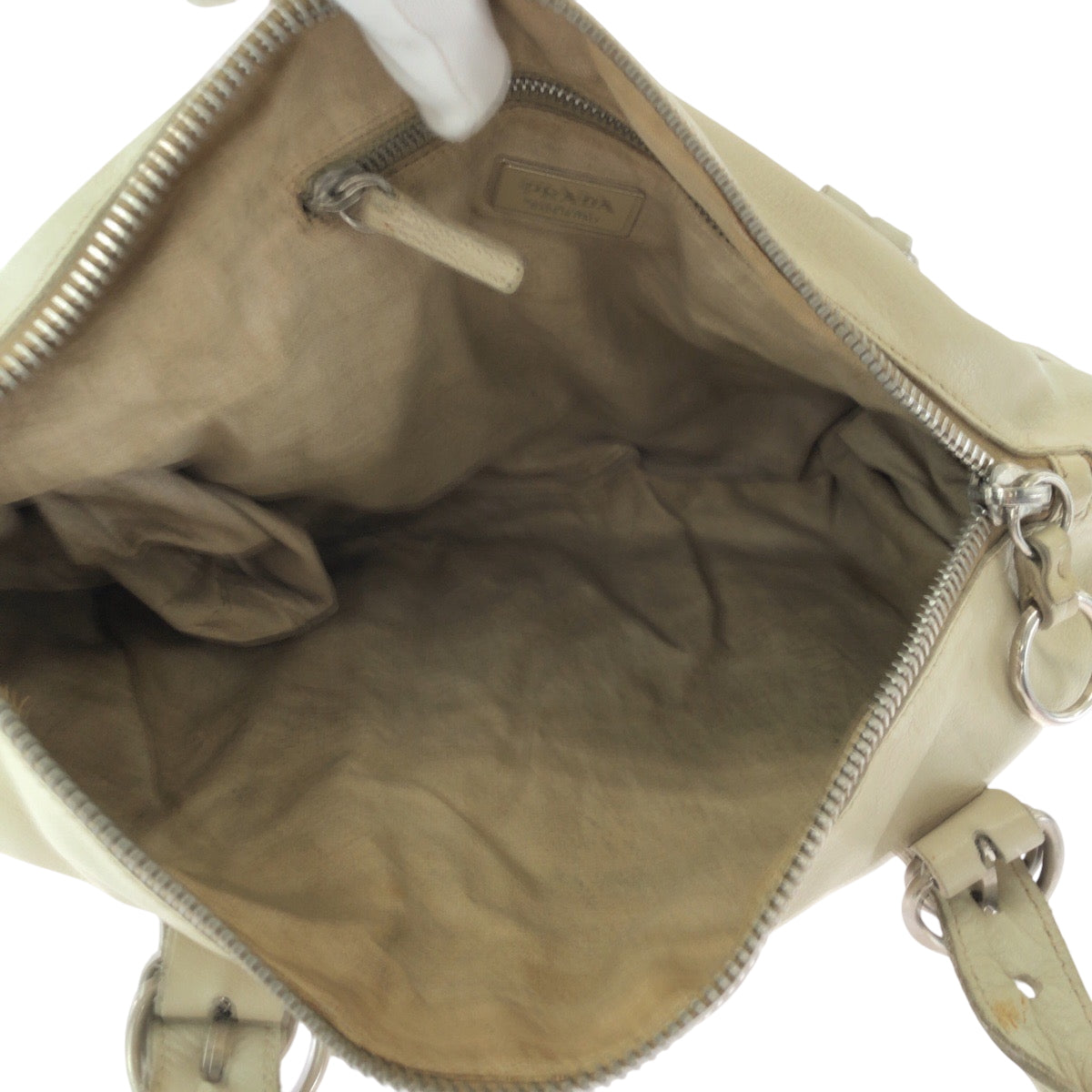 PRADA Handbag leather white