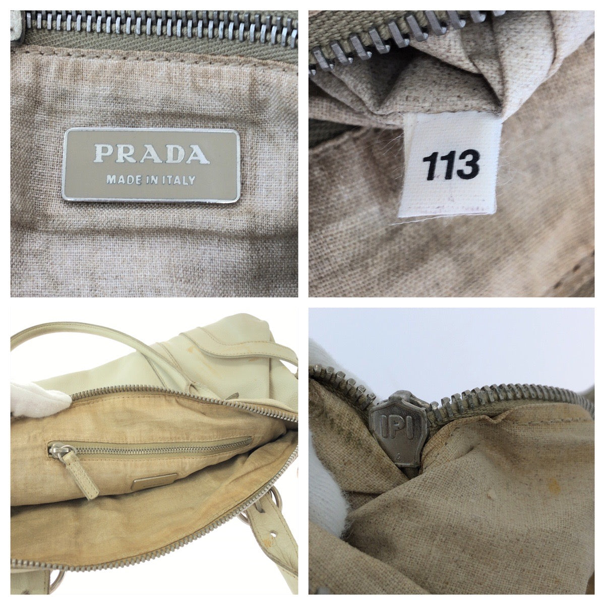 PRADA Handbag leather white