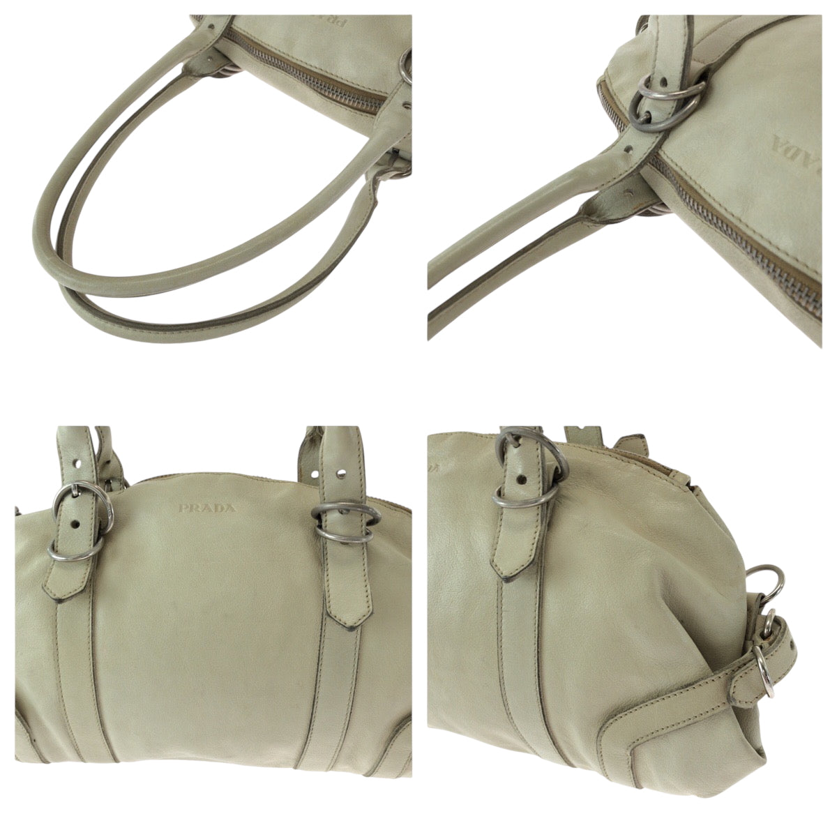 PRADA Handbag leather white