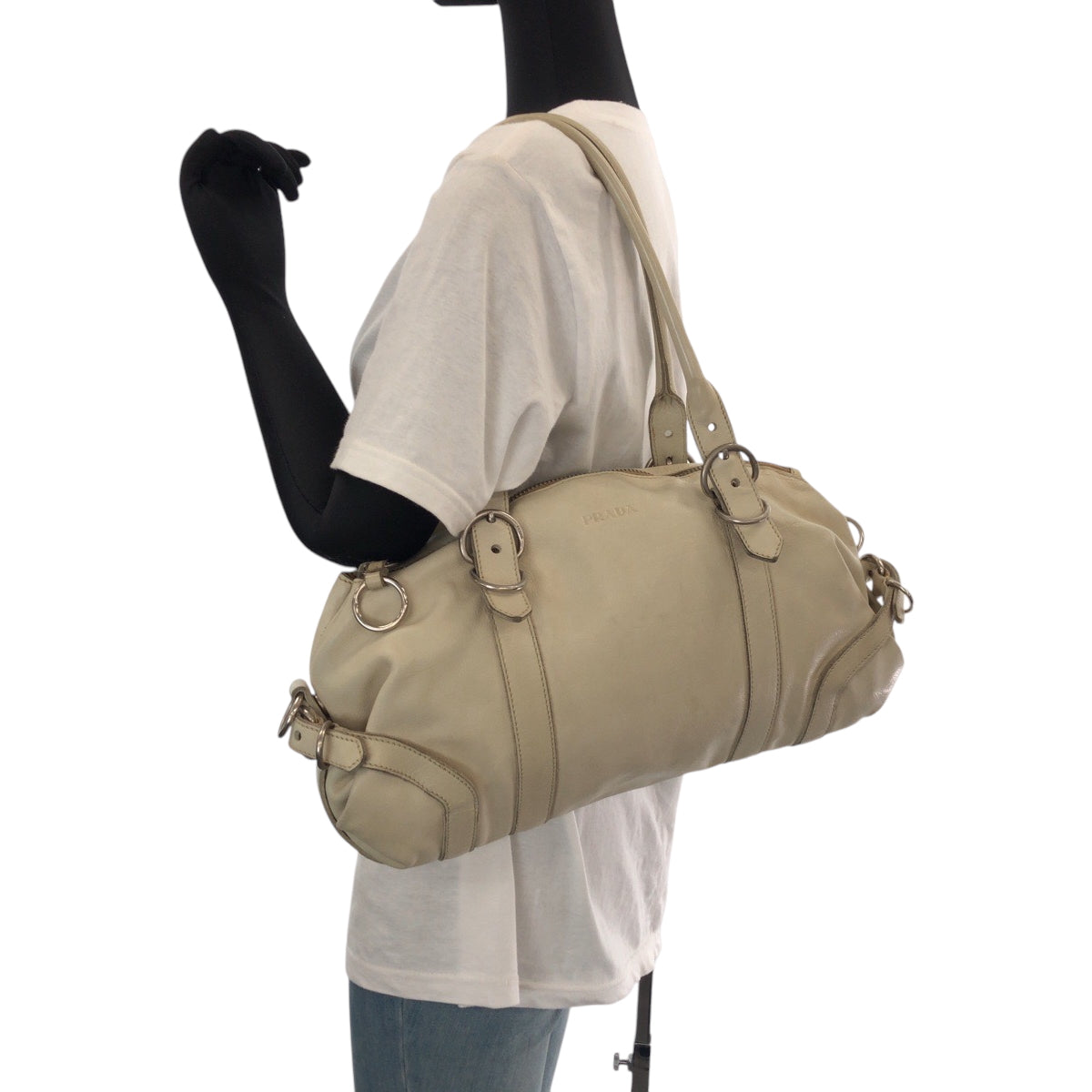 PRADA Handbag leather white