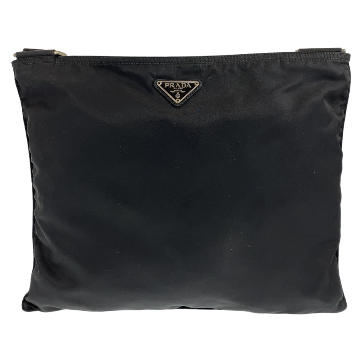 PRADA Shoulder Bag Nylon black Test Triangle With logo