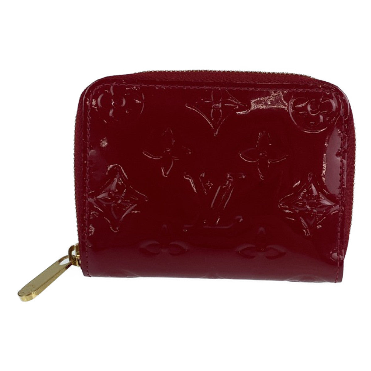 LOUIS VUITTON Coin case M93608 enamel Red Monogram Vernis Zip around purse