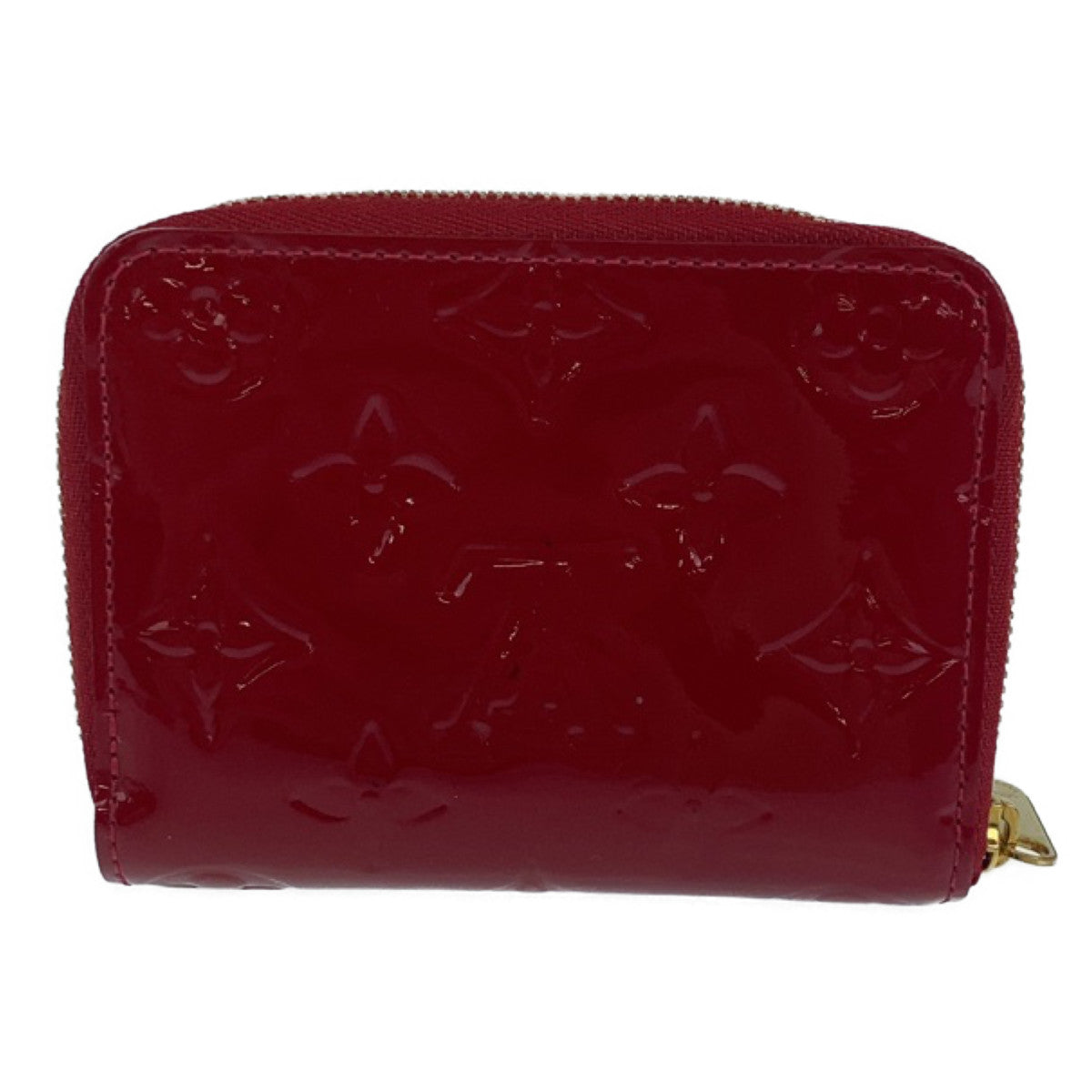 LOUIS VUITTON Coin case M93608 enamel Red Monogram Vernis Zip around purse