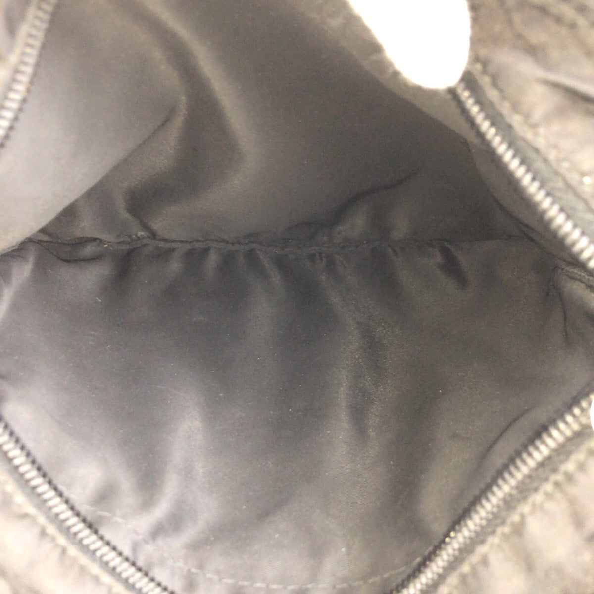 PRADA Shoulder Bag Nylon Black SilverMetal Test Triangle With logo