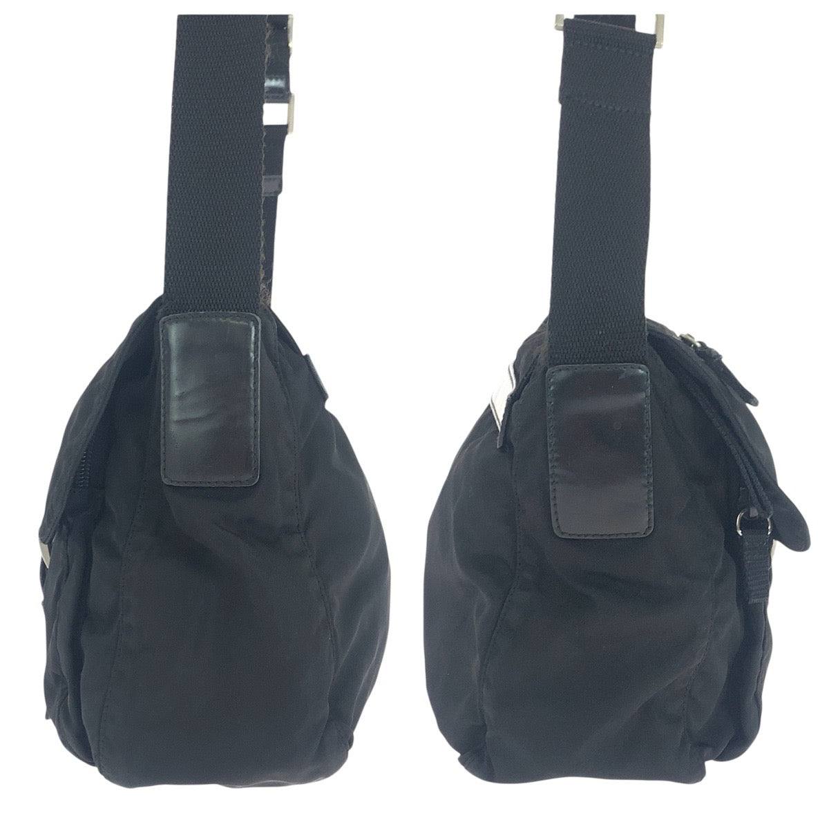 PRADA Shoulder Bag Nylon black Test Triangle With logo