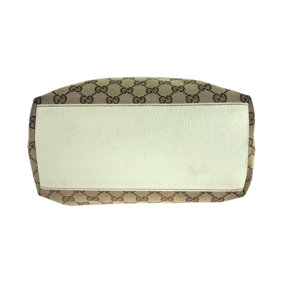 GUCCI Tote Bag 153009 GG canvas Beige White Gold Metal