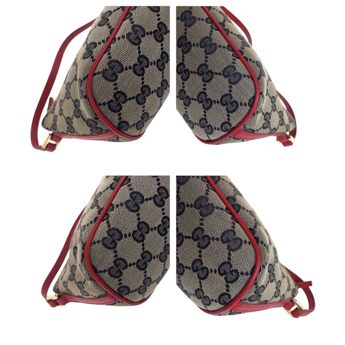 GUCCI Handbag 039 1103 GG canvas Black red
