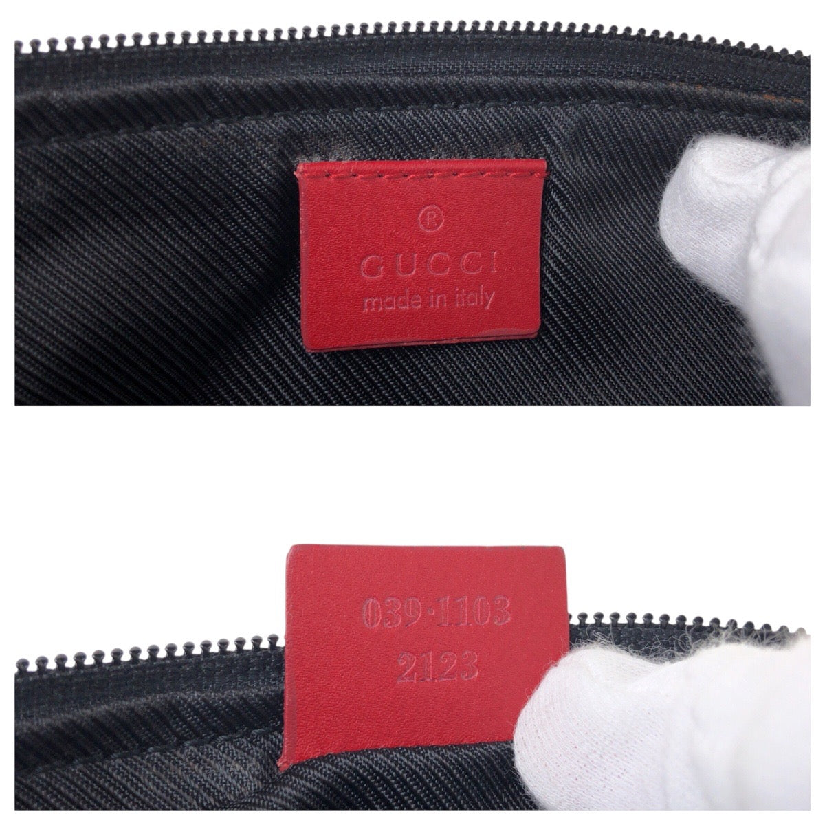 GUCCI Handbag 039 1103 GG canvas Black red