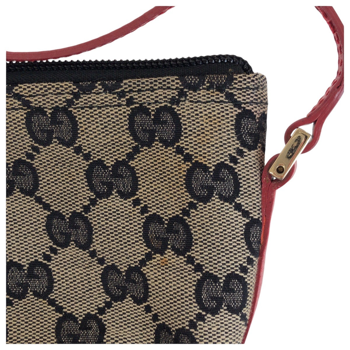 GUCCI Handbag 039 1103 GG canvas Black red