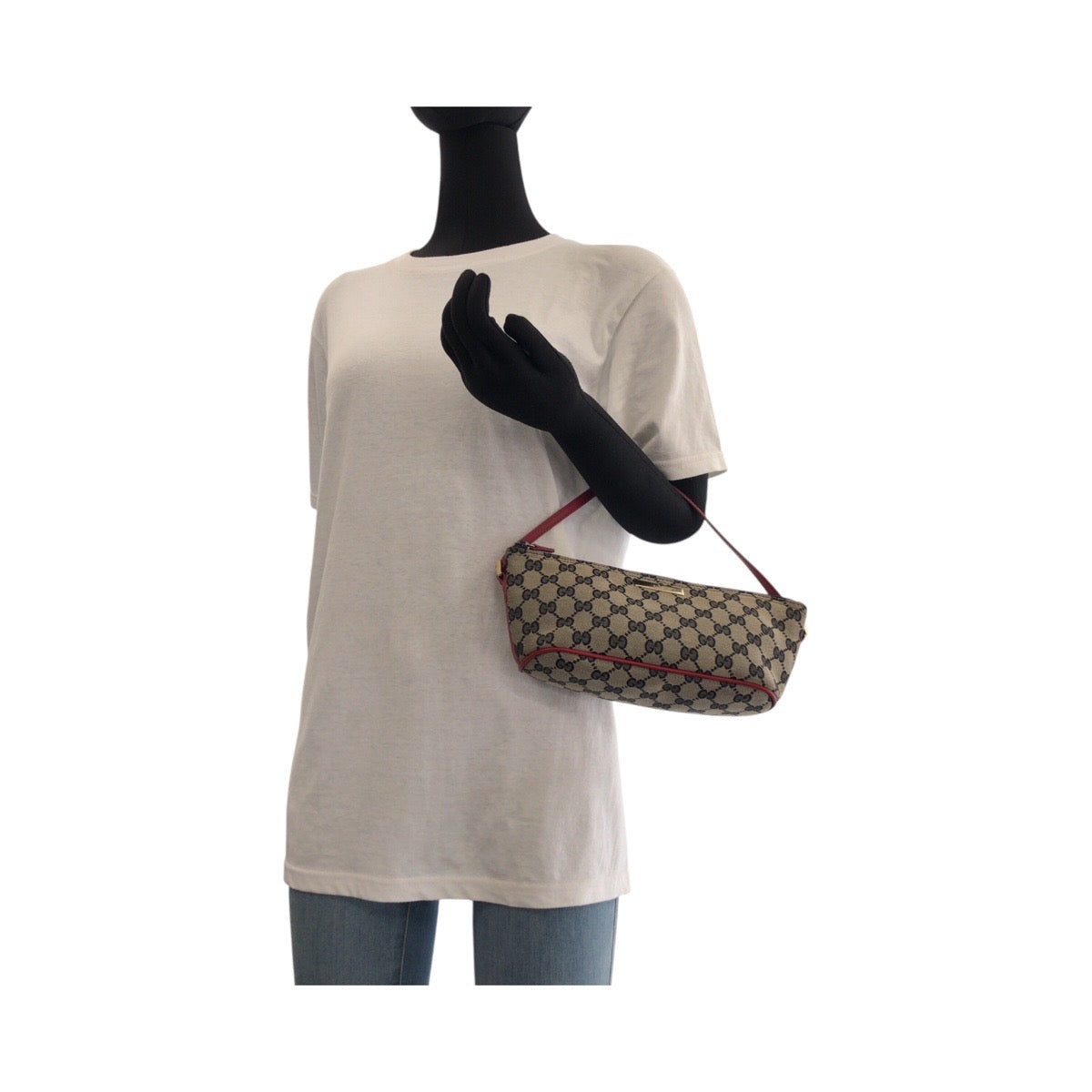 GUCCI Handbag 039 1103 GG canvas Black red