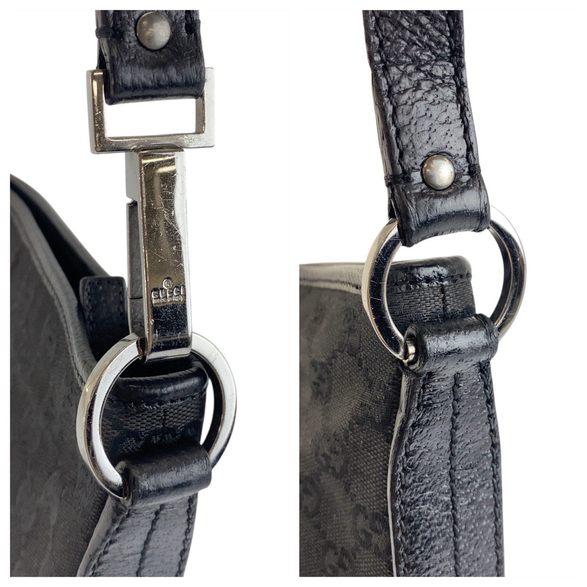 GUCCI Shoulder Bag 113013 GG canvas black