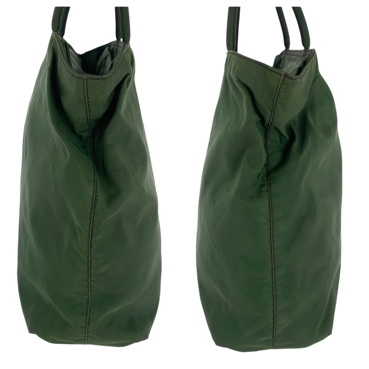 PRADA Tote Bag Nylon Khaki SilverMetal Test Triangle With logo
