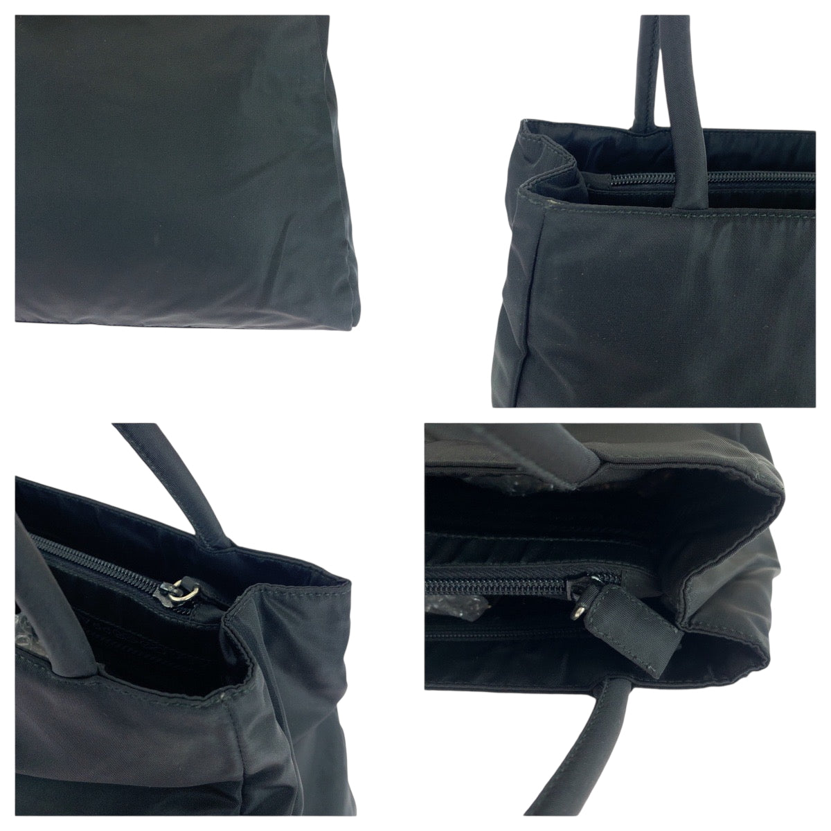 PRADA Tote Bag Nylon Black SilverMetal Test Triangle With logo