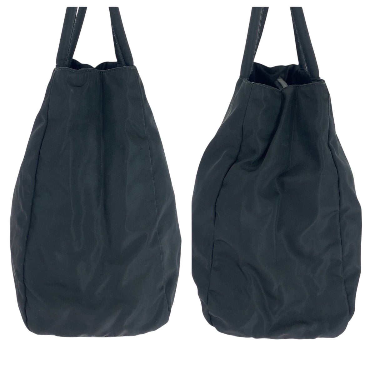 PRADA Tote Bag Nylon Black SilverMetal Test Triangle With logo