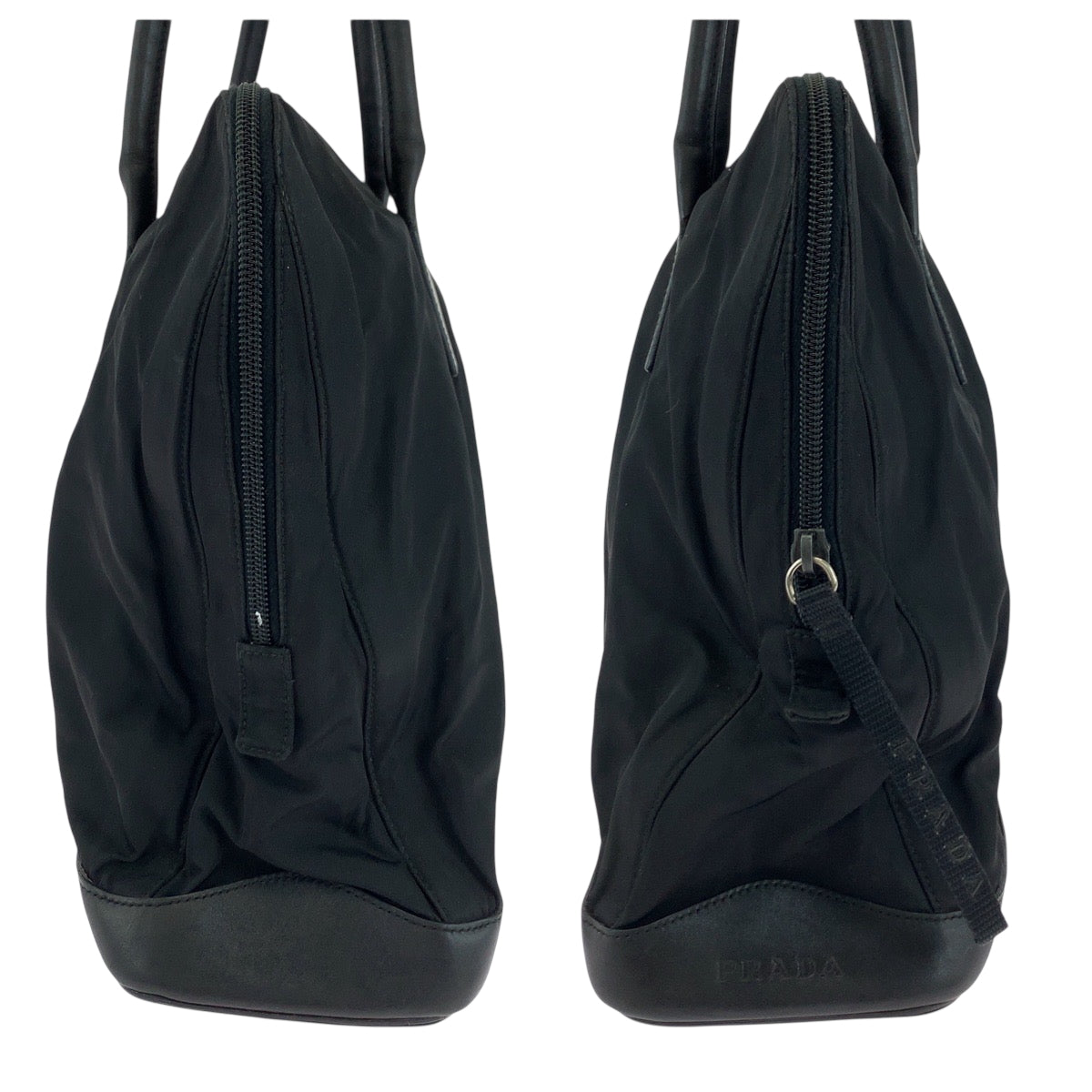 PRADA Tote Bag Nylon Black SilverMetal Test logo